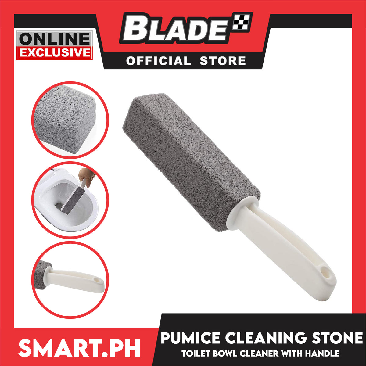 Toilet Bowl Natural Pumice Stone Cleaner Plastic Handle