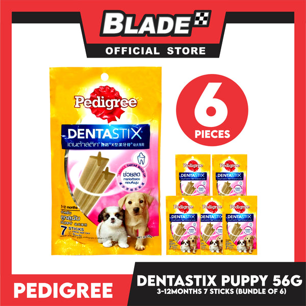 6pcs Pedigree Dentastix Dog Treats Puppy 56g (7 Sticks) For 4-12 months