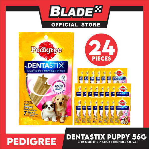 24pcs Pedigree Dentastix Dog Treats Puppy 56g (7 Sticks) For 4-12 months