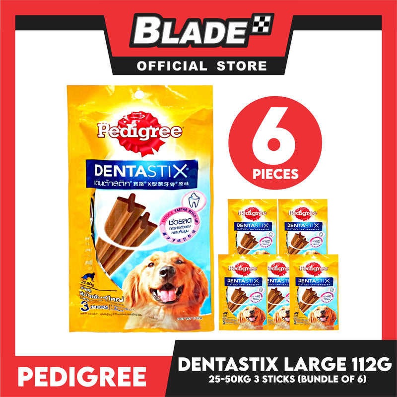 6pcs Pedigree DentaStix Large (25-50kg) 112g (3 Sticks) Dog Dental Treats