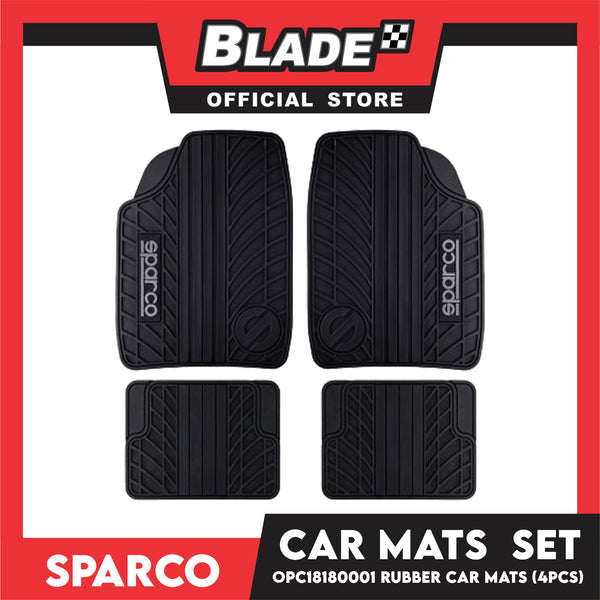 Sparco Car Mats Set of 4pcs OPC18180001 Rubber (Black) Universal and Quick Installation