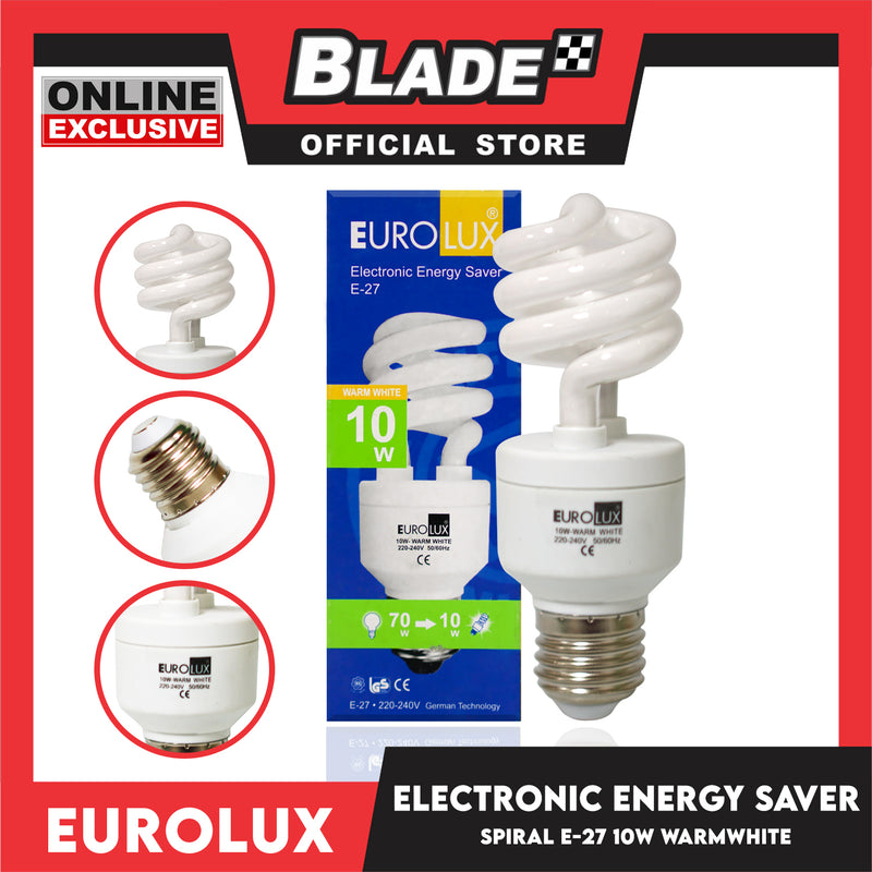 Eurolux Led Bulb Spiral 10W Warm White E-27 Electronic Energy Saver 220-240V