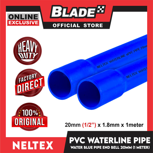 Neltex PVC Waterline Pipe (Blue) 20mm x 1meter with Bell Blue Pipe