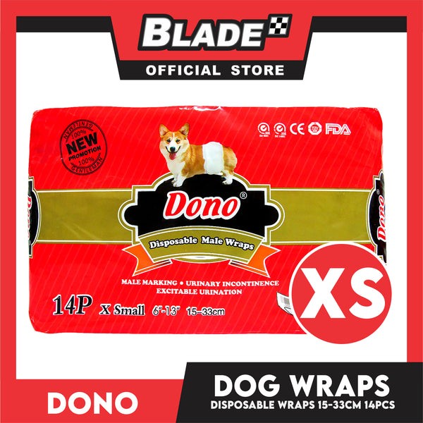 Dono Disposable Male Dog Wrap (Extra Small) Set of 14pcs