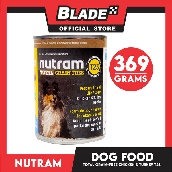 Nutram T23 Total Grain-Free Chicken and Turkey Recipe 369g Canned Dog Food