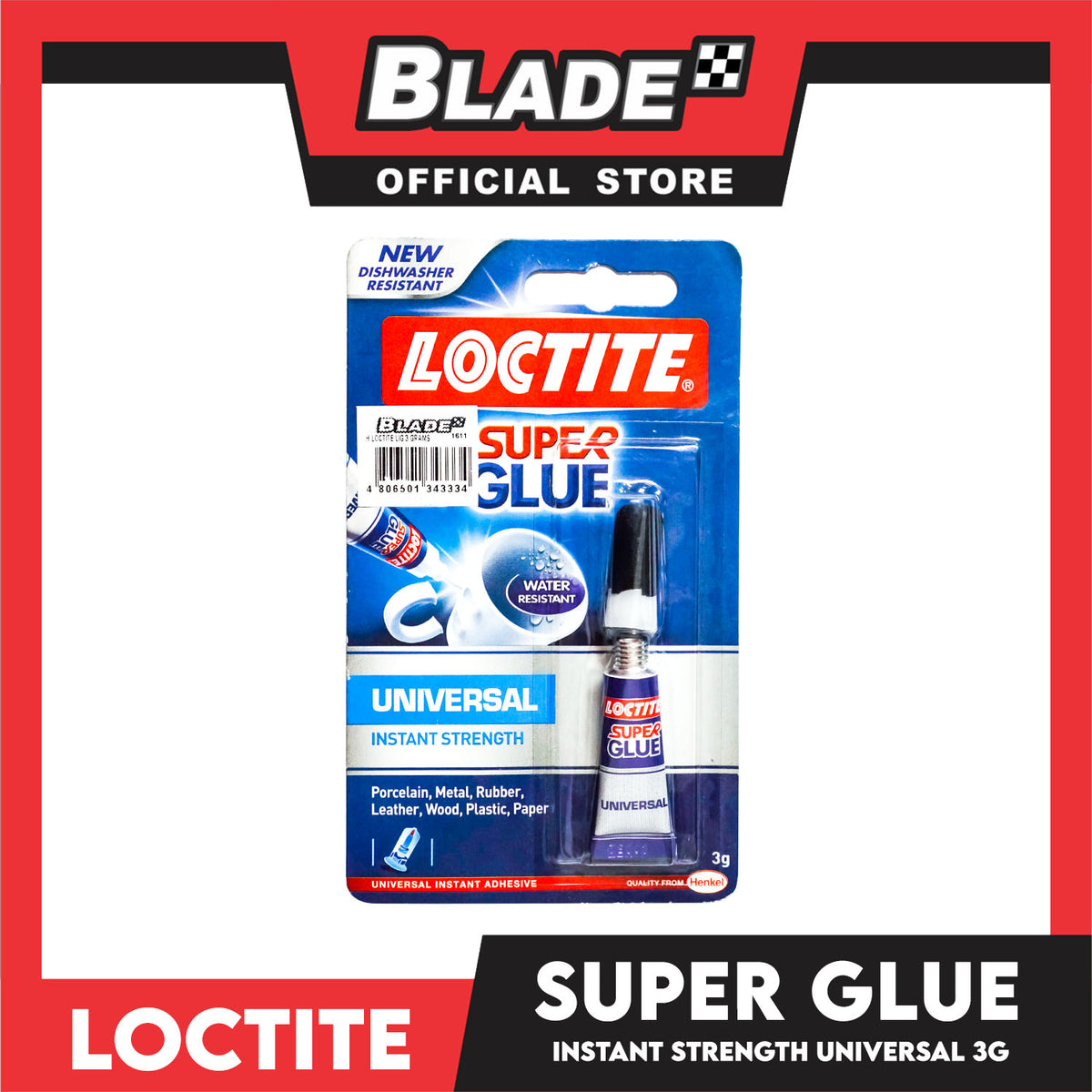 Loctite Super Glue Water Resistant 3g Universal Instant Strength