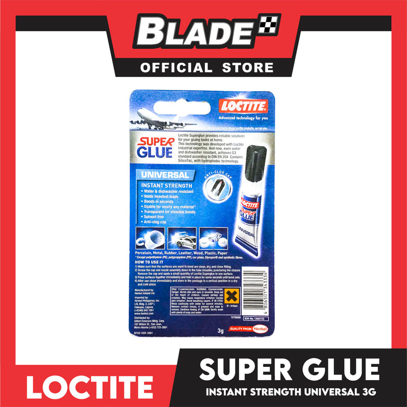 Loctite Super Glue Water Resistant 3g Universal Instant Strength