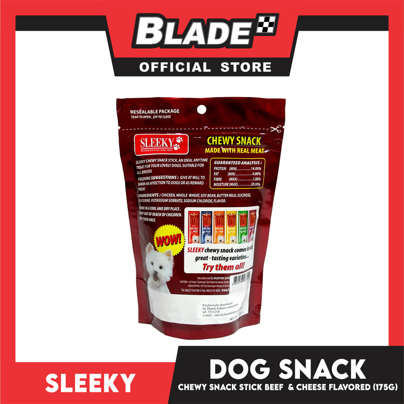 Sleeky Chewy Snack Stick Beef and Cheese Flavored 175g Dog Treats