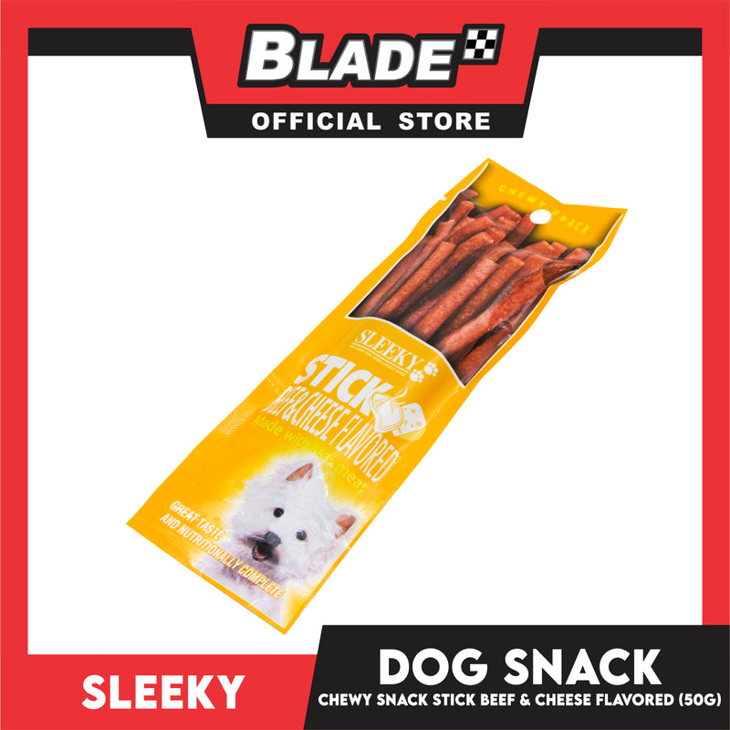 Sleeky Chewy Snack Stick Beef and Cheese Flavored  50g Dog Treats