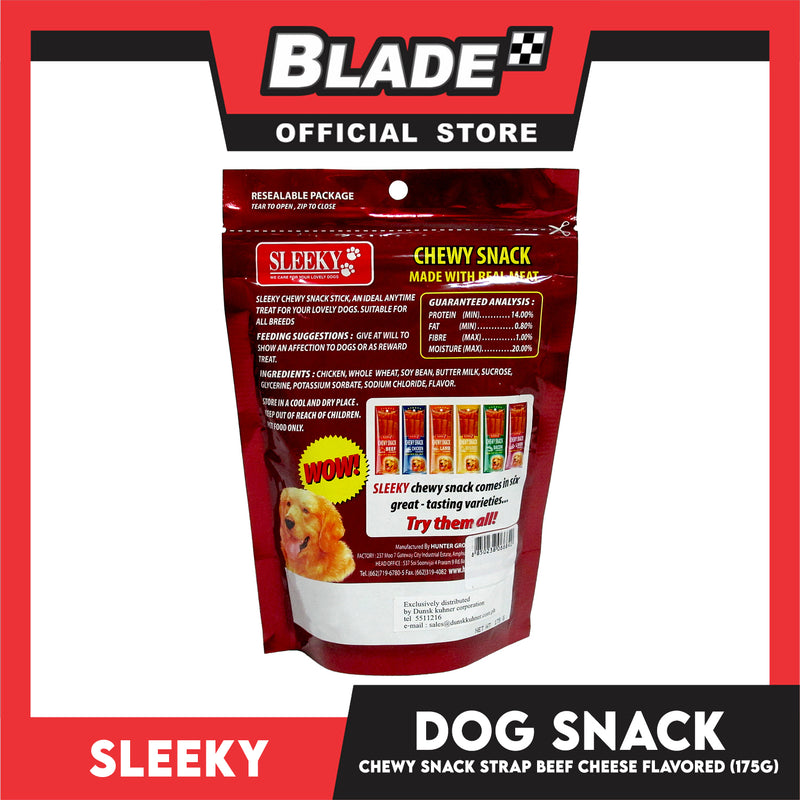 Sleeky Chewy Strap Beef and Cheese Flavored 175g Dog Treats