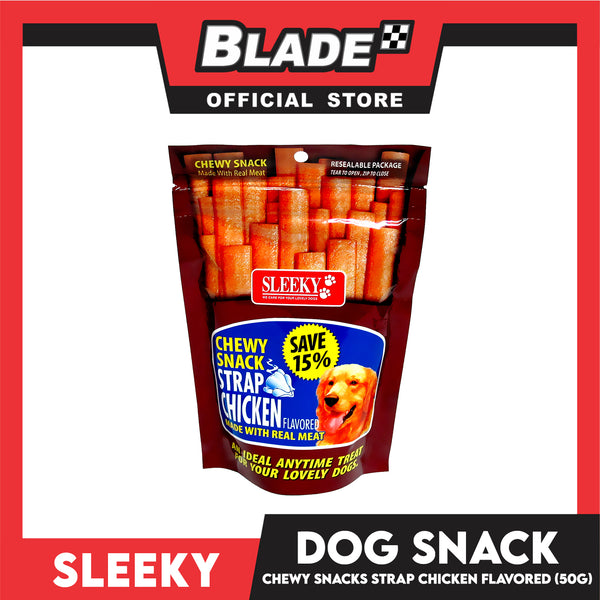 Sleeky Chewy Strap Chicken Flavored 50g Dog Treats