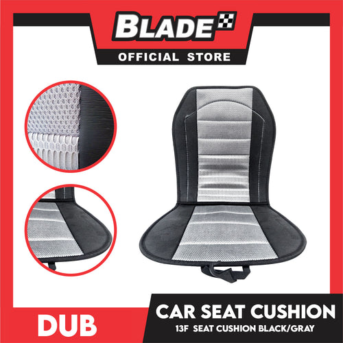 Dub Car Seat Cushion 13F (Black with Gray) Comfortable Backrest Support Universal Sit with Adjustable Hook