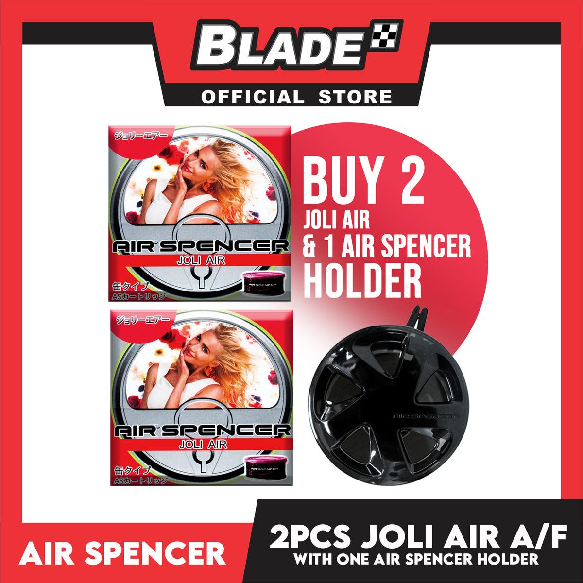 2pcs Air Spencer Car Air Freshener with 1pc Holder (Joli Air) Heavy Duty, Last Long