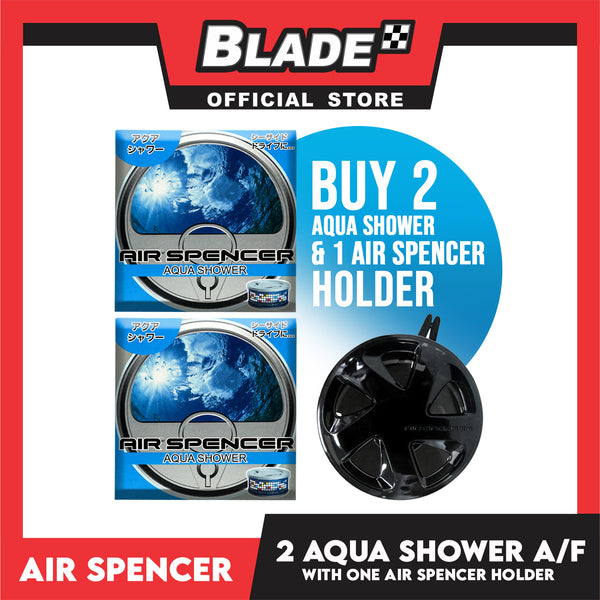 2pcs Air Spencer Car Air Freshener with 1pc Holder (Aqua Shower) Heavy Duty, Last Long