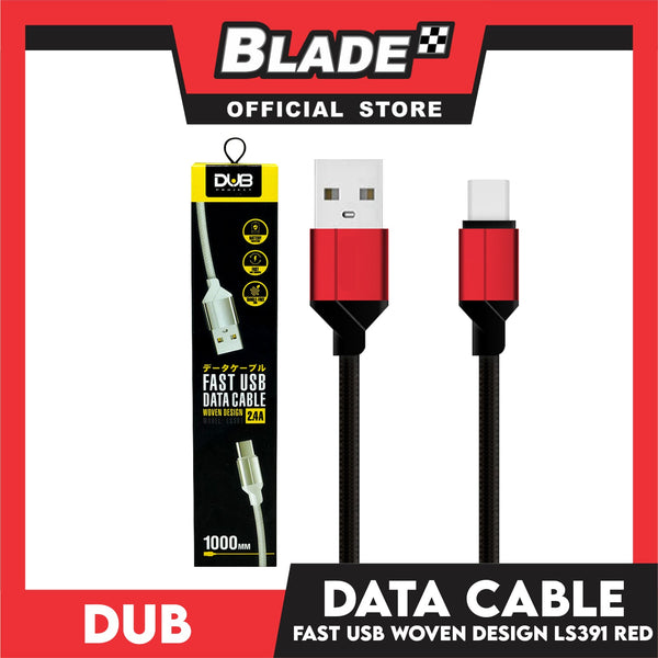 Dub Data Cable LS391 (Red) 2.4A Micro USB Fast USB 1000mm for Android
