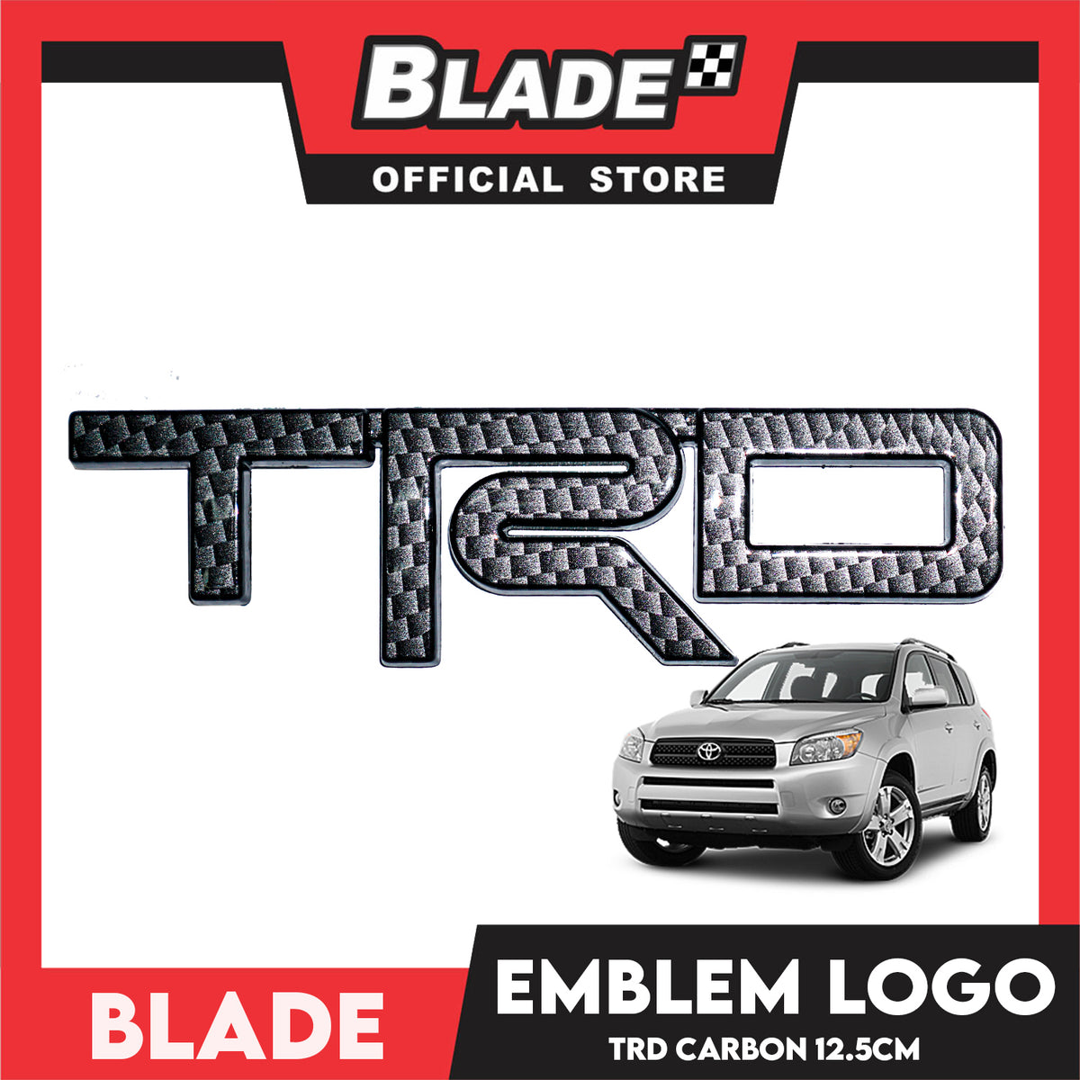 Auto Car Emblem Logo Carbon Badge Sticker Decals with 3M Adhesive for Tacoma Tundra Truck Pickup SUV Sedan 12.5cm (TRD)