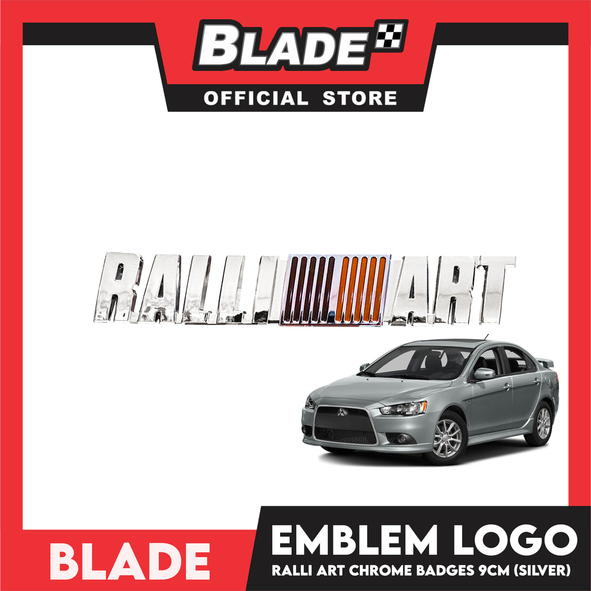 Auto Car Emblem Logo Chrome Badge Sticker Decals with 3M Adhesive for Mitsubishi 9cm BDT-184 (Ralli Art)