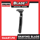 Disposable Dual Blade Shaving Razor Blade (Black)