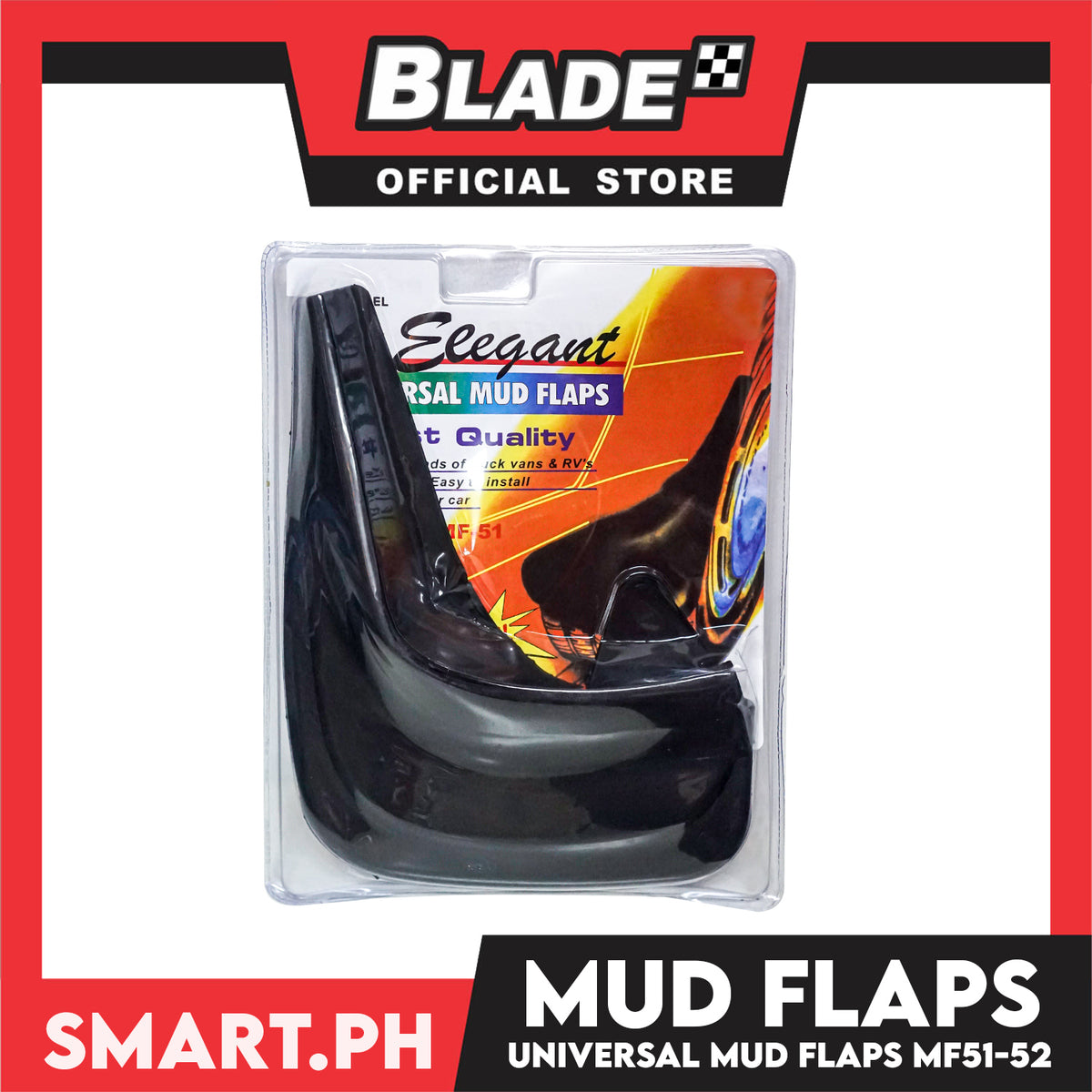 2pcs Universal Mud Flaps QDE002/001 MF-51/52 (Black)