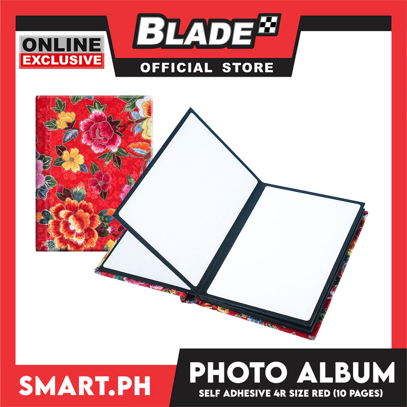 Photo Album 4R Floral Cover with 10 Pages (Red)