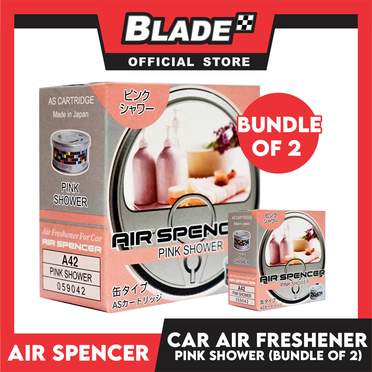 2pcs Air Spencer Eikosha Air Freshener A42 (Pink Shower)