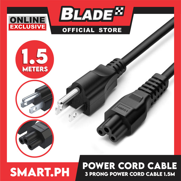 1.5 Meters AC Power Cord Cable 3-Prong