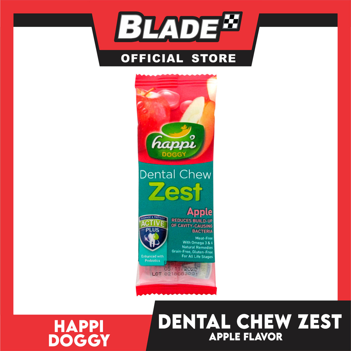 Happi Doggy Dental Chew Zest 1pc. 30g (Apple) Dog Treats