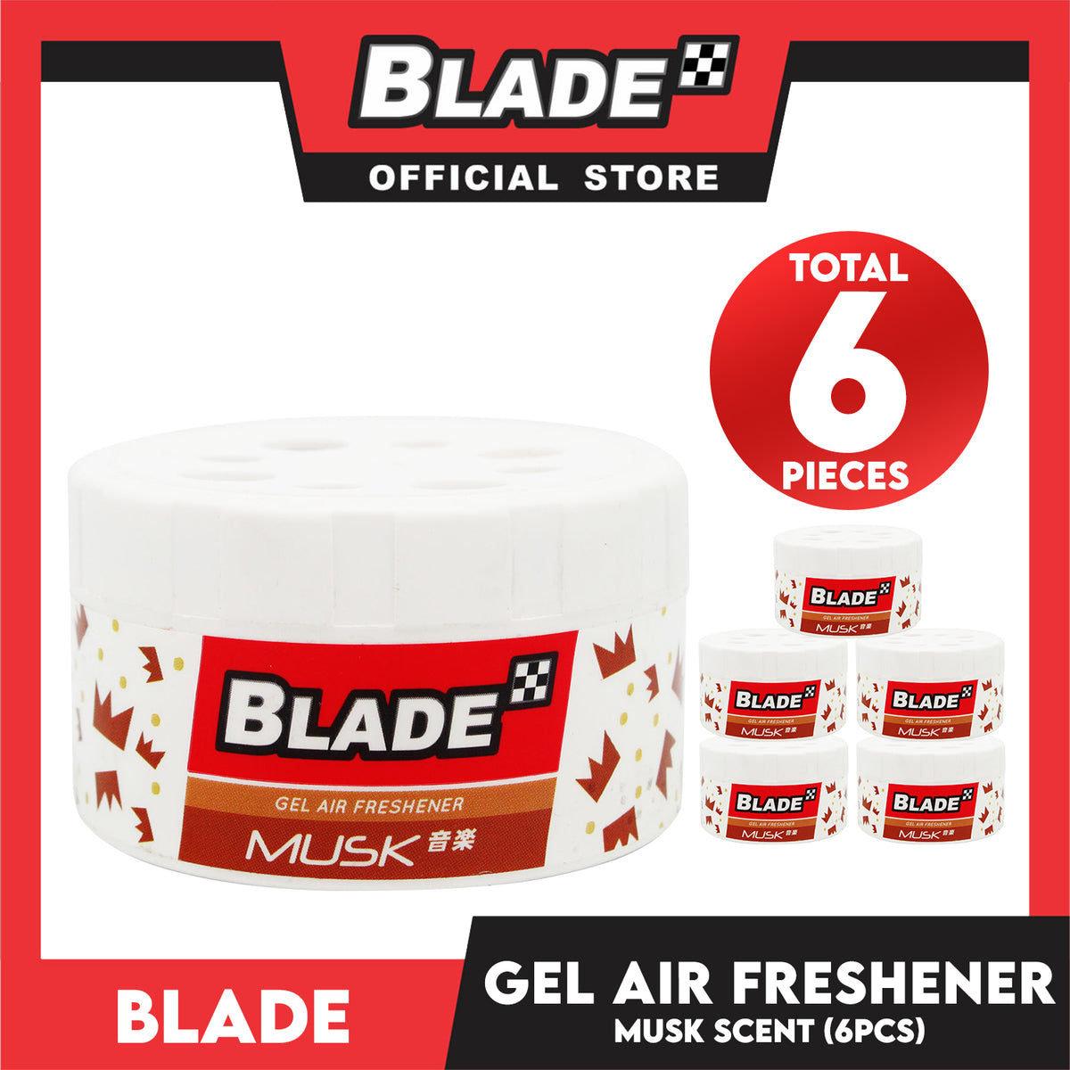 Blade 6pcs Gel Air Freshener Musk