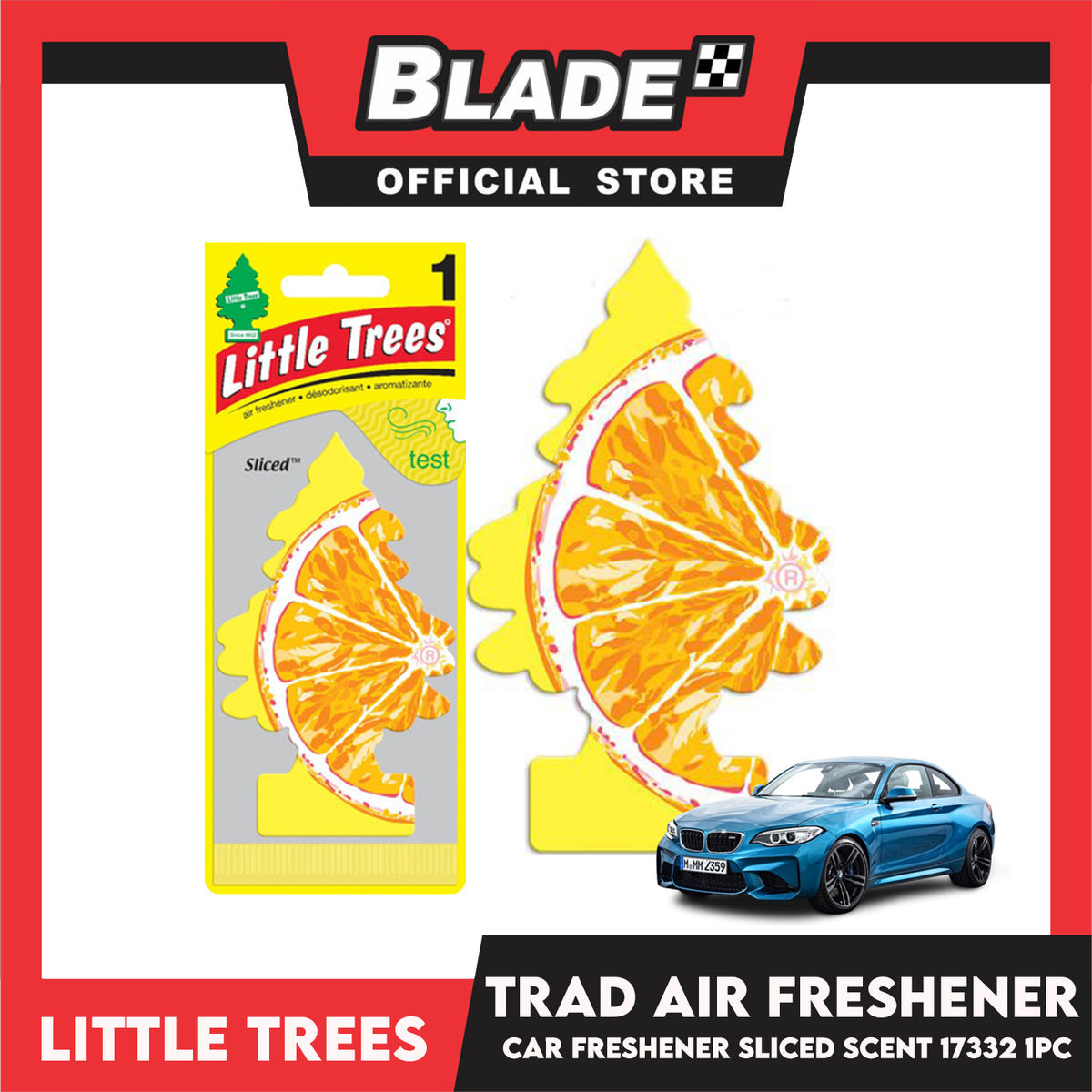 Little Trees Traditional U1P-17332 (Sliced Scent) Car Air Freshener