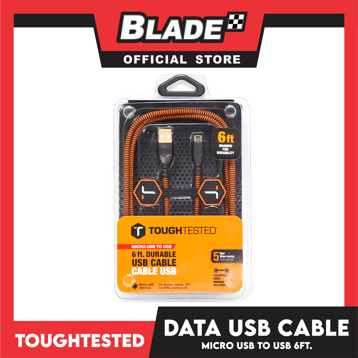 Tough Tested Power Cables Micro 6ft Braider TT-FC6