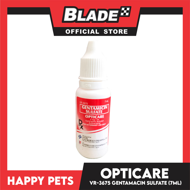 Happy Pets Opticare Gentamicin Sulfate 7ml VR-3675 for Dogs and Cats Eye Drops
