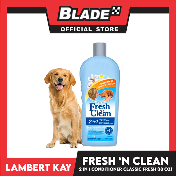 Fresh 'N Clean 2-in-1 Dog Shampoo and Conditioner, Baby Powder Scent 18oz (Classic Fresh)