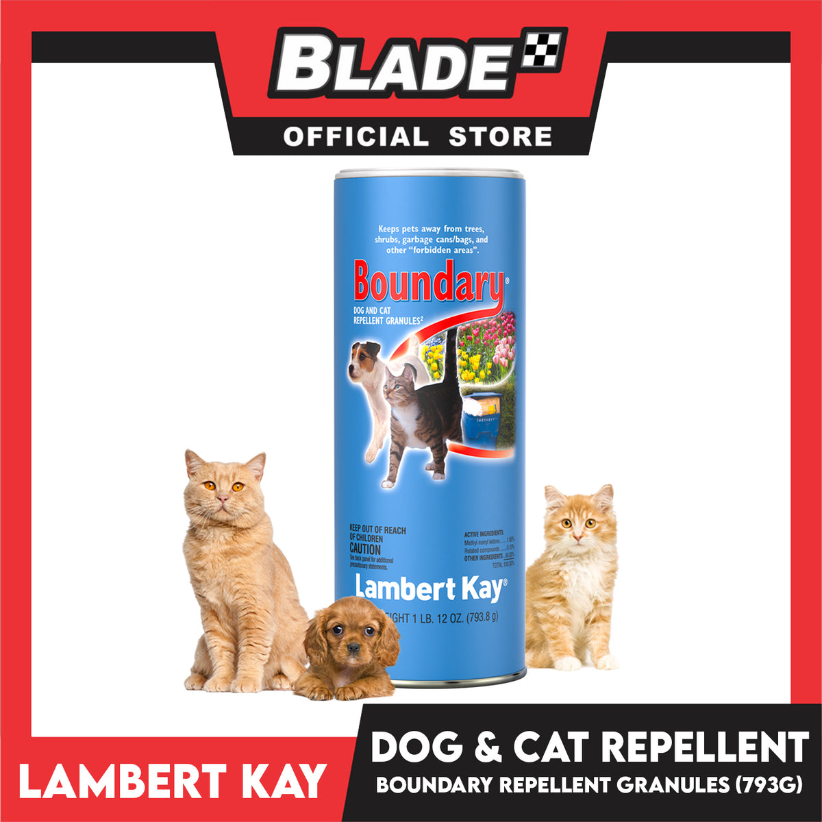 Lambert Kay Boundary Dog and Cat Repellent Granules 1lb. 12 oz. (793.8g)