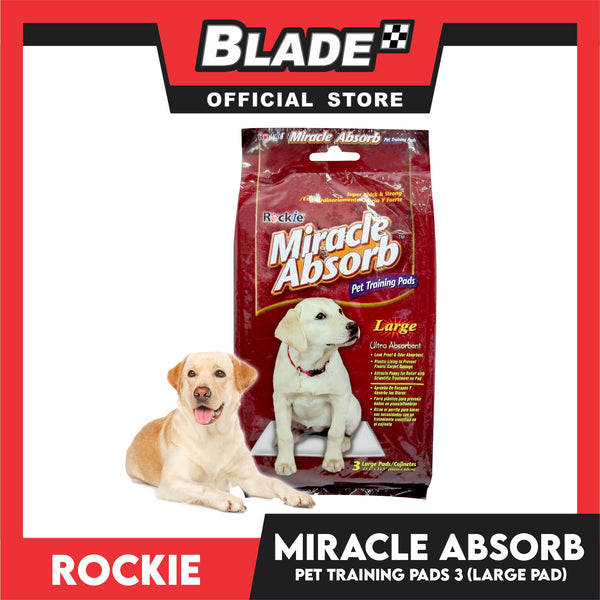 Rockie Miracle Absorb Pet Training Pads 3 Large Pads Ultra Absorbent