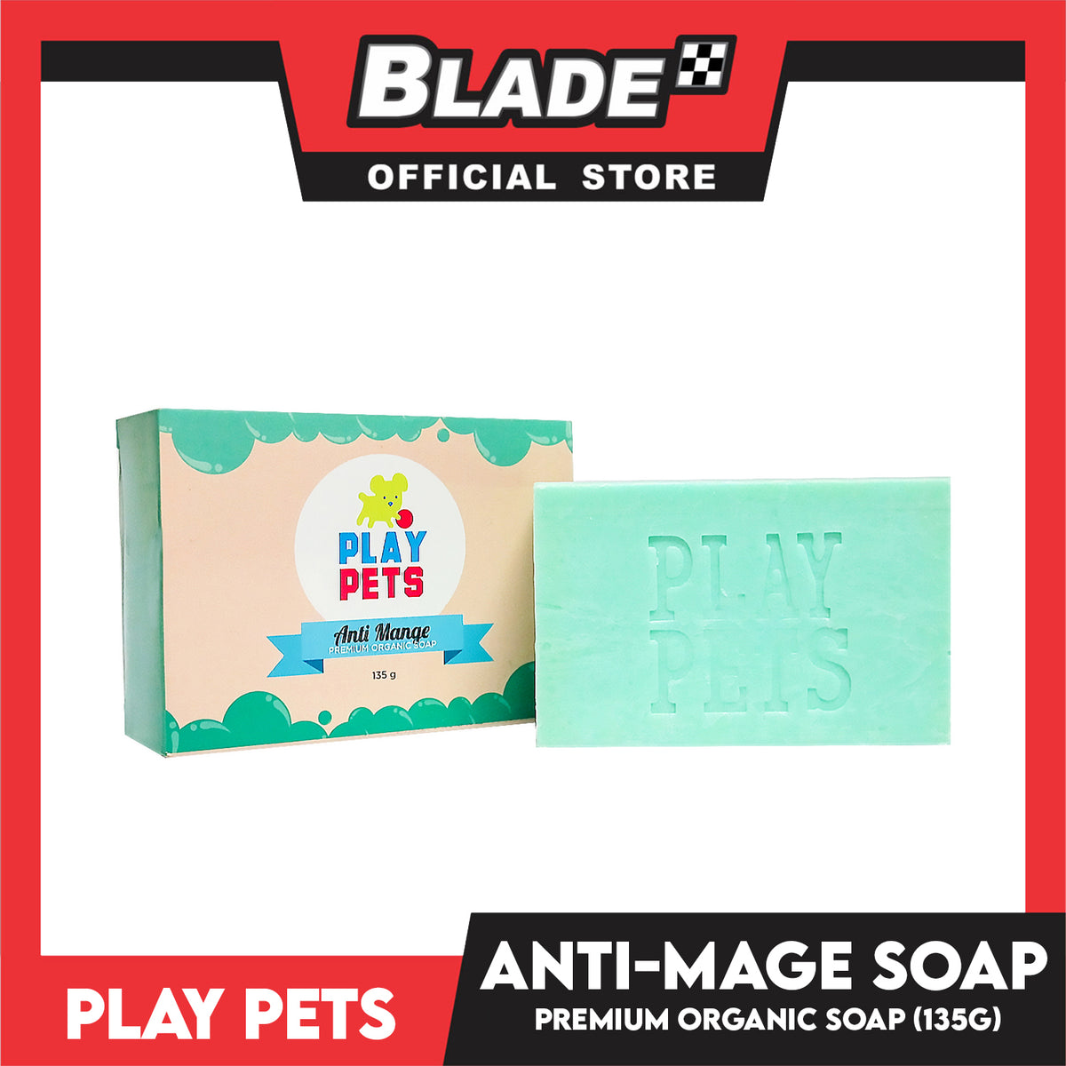 Play Pets Premium Organic Soap 135g (Anti-Mange) Dog Soap