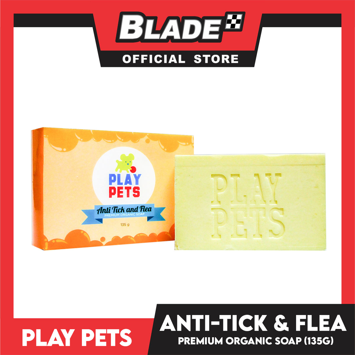 Play Pets Premium Organic Soap 135g (Anti-Tick and Flea) Dog Soap