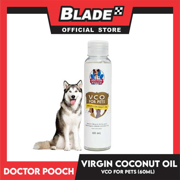 Play Pets Doctor Pooch VCO for Pets Virgin Coconut Oil 60ml Pet Food Supplement