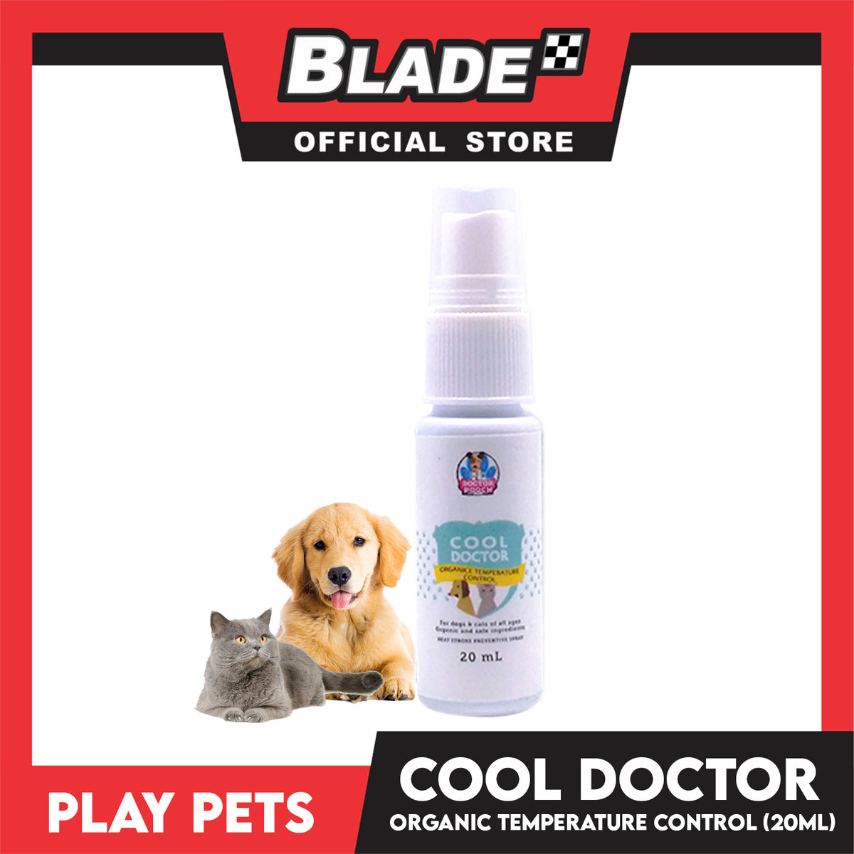 Play Pets Cool Doctor Organic Temperature Control 20ml For Dogs And Cats