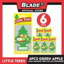 6pcs Little Trees Car Air Freshener 10316 (Green Apple) Hanging Tree Provides Long Lasting Scent