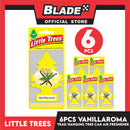 6pcs Little Trees Car Air Freshener 10105 (Vanillaroma) Hanging Tree Provides Long Lasting Scent