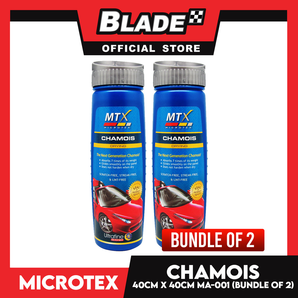 2pcs Microtex Chamois Drying Cloth n' Canister MA-001C