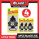 4pcs Little Trees Car Air Freshener 10155 (Black Ice) Hanging Tree Provides Long Lasting Scent