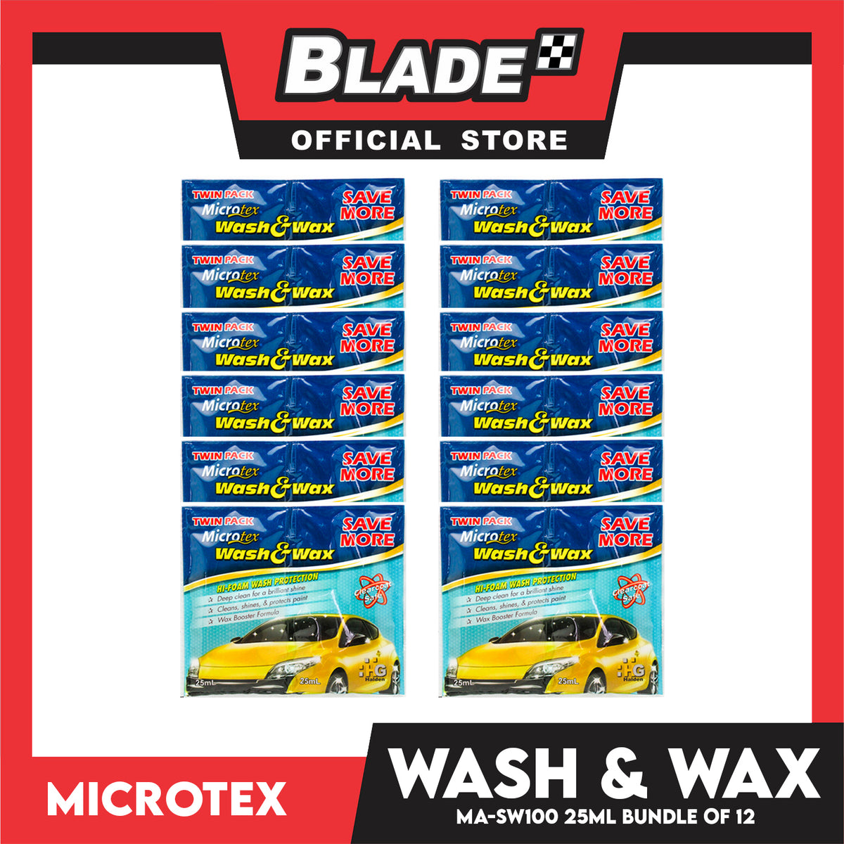 12pcs Microtex Wash and Wax MA-SW100 Sachet 25ml