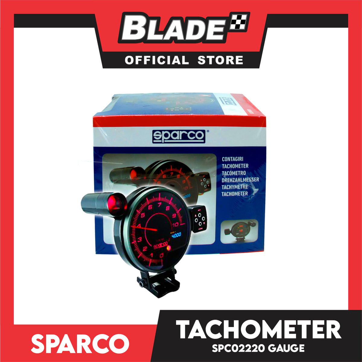 Sparco SPC2220 Tachometer Gauge