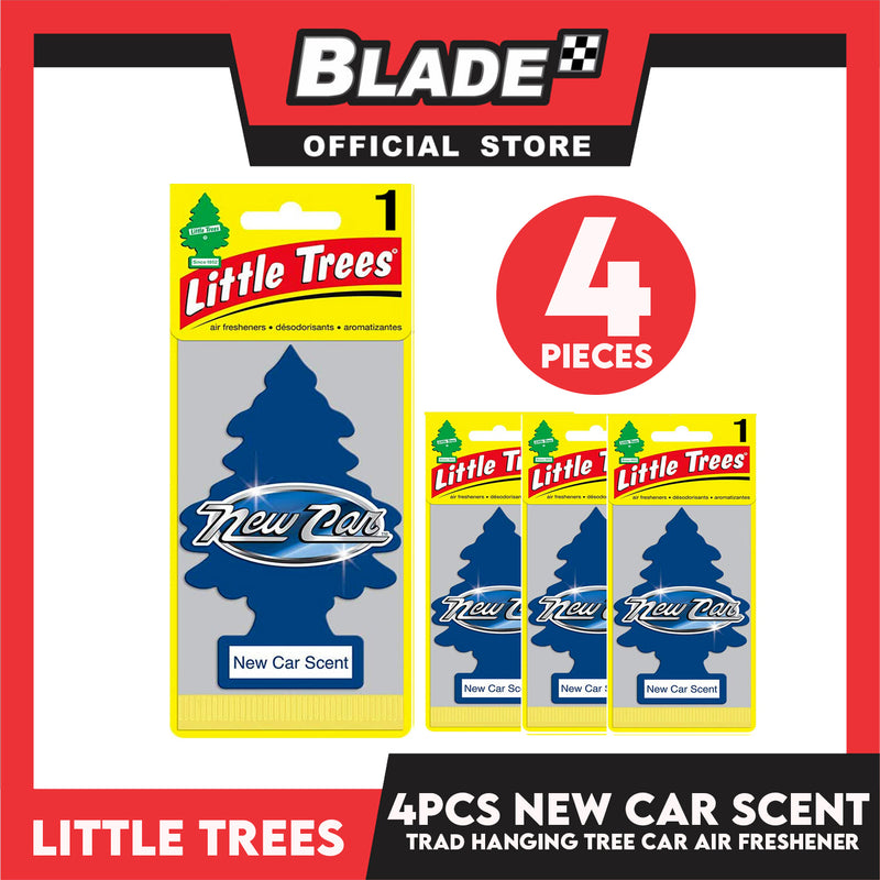 4pcs Little Trees Car Air Freshener 10189 (New Car Scent) Hanging Tree Provides Long Lasting Scent