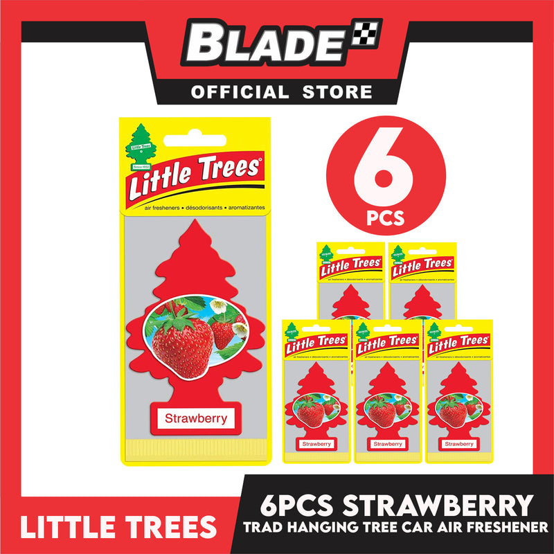 6pcs Little Trees Car Air Freshener 10312 (Strawberry) Hanging Tree Provides Long Lasting Scent
