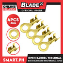 4pcs Electric Lugs Ring Type Terminal Gold Plated Ring 8mm (M4) Golden Brass Non-insulated Copper Crimp Terminals Cable Lug Wire Connectors