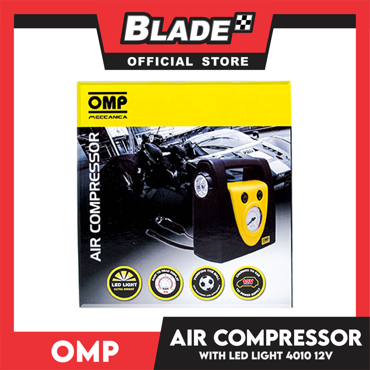 Omp Mini Air Compressor With Light OMP4010 100psi (Black)