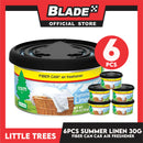 6pcs Little Trees Fiber Can Air Freshener 30g (Summer Linen) A Long-Lasting Scent for your Car and Home