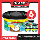 6pcs Little Trees Fiber Can Air Freshener 30g (Caribbean Colada) Fiber Can Provides a Long-Lasting Scent for Auto or Home